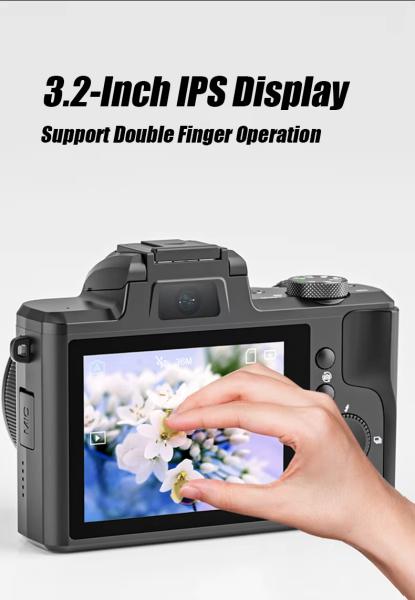 Appareil photo numérique rétro 5K Wifi 64MP 3,2 pouces OEM, appareil photo numérique optique professionnel pour la vidéo et le vlogging, pour la diffusion en ligne