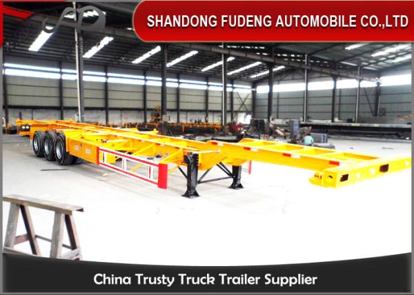 40 Ton Payload Tri Axle Skeleton Trailer For 20 Ft / 40ft Containers Transport