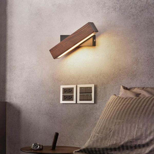 Nordic Solid Walnut Wood Wall Lamp AC110-240V LED Wall Sconces wood wall lamp (WH-OR-64)