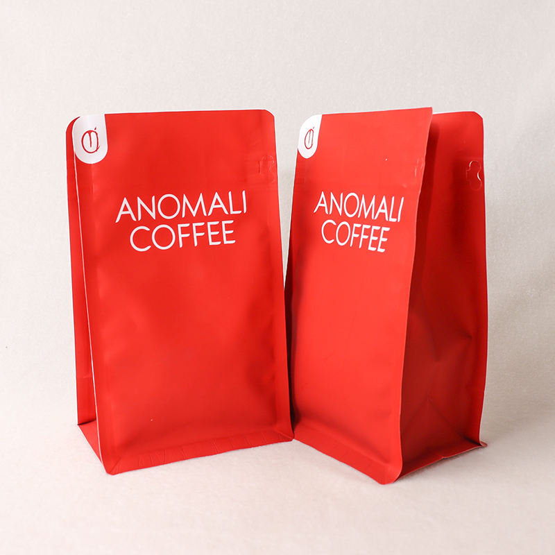 Space Efficient Food Grade Certified Bottom Bag Coffee Beans Plastic Pouch for Fresh Storage