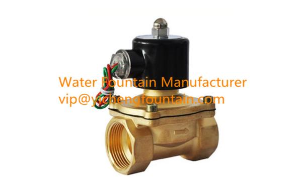 Brass Material Two Ways Solenoid Valve Water Fountain Accessories IP68 Waterproof
