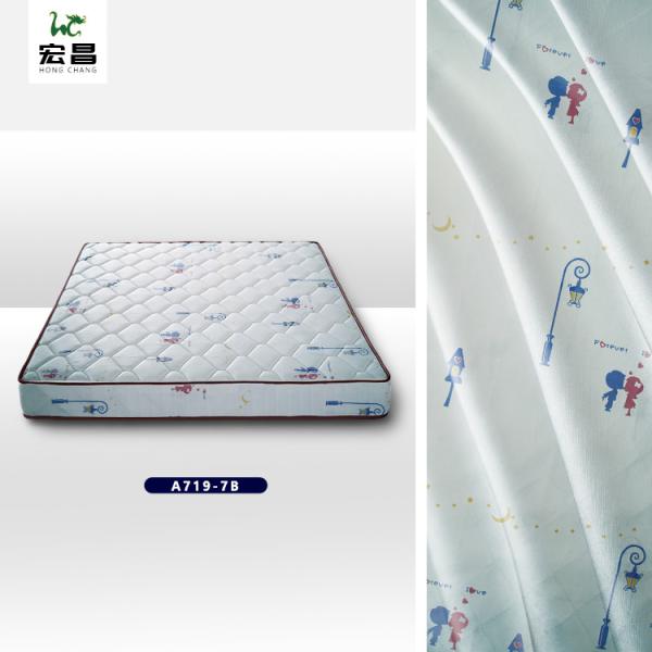 Universal 70g Polyester Tricot Fabric Mattress Cloth Material White Color Printed