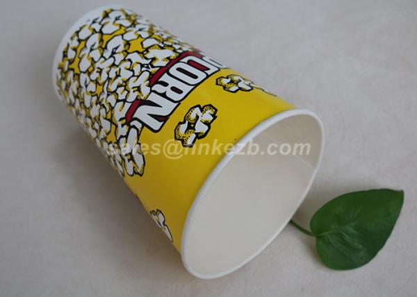 170 oz Yellow Color Custom Printed Paper Cups for Popcorn Large Capcity
