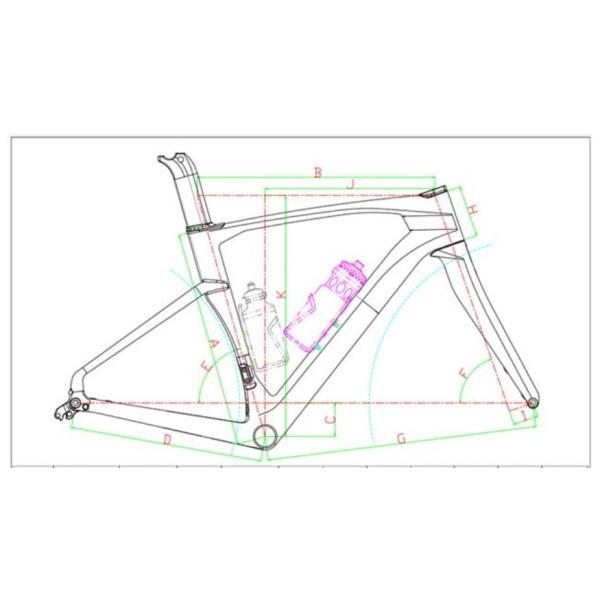 рамка велосипеда дороги углерода 45cm, гибридный велосипед Frameset для покрышки 700x40C