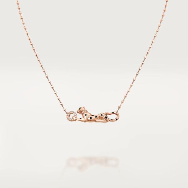 Car Tie 18k Gold  PanthèRe De Car Tier Necklace Rose Gold Tsavorite Garnets VVS Diamonds