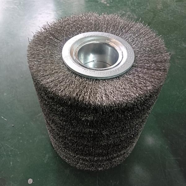 Roller Brush Cylindrical Industrial Cleaning Rust Scale Polishing Steel Wire Finishing Wheel