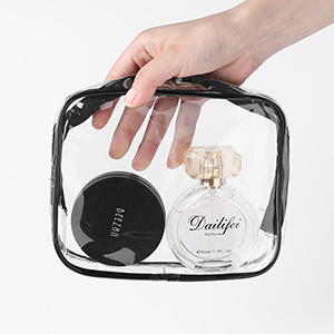 Small Clear PVC Waterproof Bag with Zipper Closure, Mini Portable Transparent Plastic Organizer Pouch for Cosmetic, Make