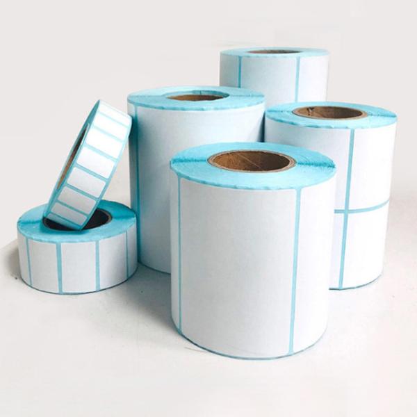 Customized Blue Glassine Liner Adhesive Direct Thermal Barcode Sticker HM2233L