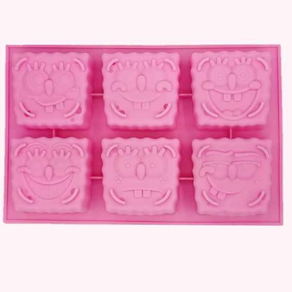 6-Cavity Cartoon Design Eco-Friendly Silicone Cake Mold for Soap Ice Cream Jelly Baking-Party Essentials