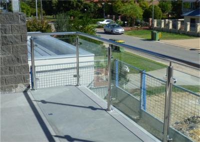 Prefabricated Stainless Steel Glass Railing with Round / Square Tube Handrail