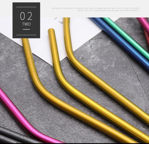 Customized Stainless Steel Smoothie Straws , Lightweight Rose Gold Metal Straws