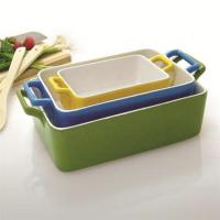A faiança segura Bakeware cerâmico da micro-ondas ajusta Eco amigável com punho