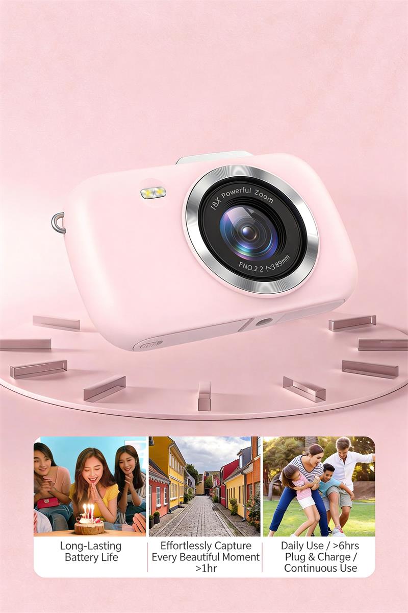 DLC G7-A 5K HD Digital Camera 64MP Vlogging Camera with Continuous Shooting Built-in Flash 18X Zoom Camera for Teens Photography