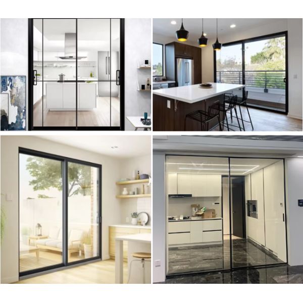Residential Proof Anti-Corrosion Modern Kitchen Sliding Doors Soundproof Interior Balcony Door Customizable Size