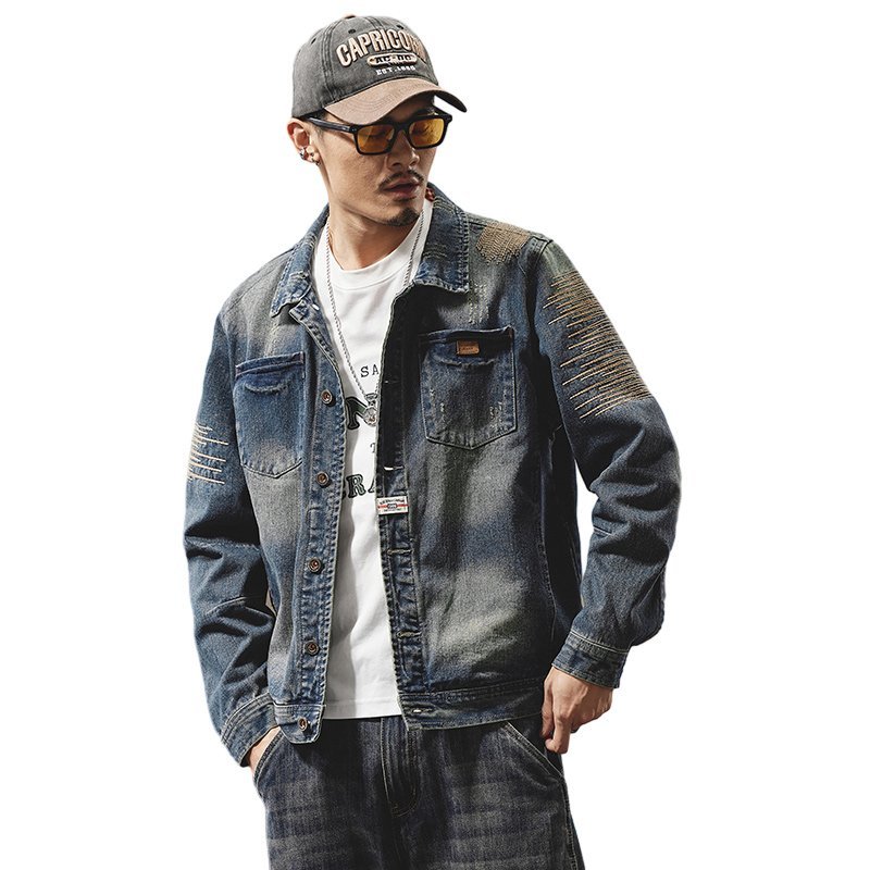 Blue Blue Daily Long Sleeve biker jacket wholesale Polyester 19% Urban Fashion Custom (JK524)