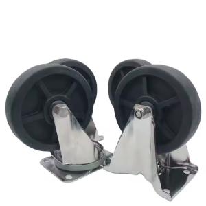 Black Stainless Steel Swivel Castor Wheels Heavy Duty 50mm Tread Width Heat