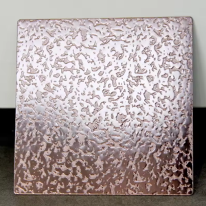 Rose Gold Embossed Stainless Steel Sheet with 0.85mm Thickness and Mirror Surface for Decoration