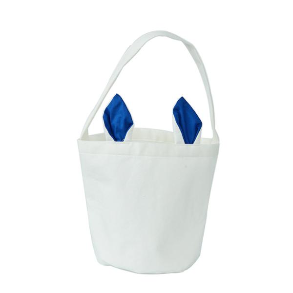 Custom Logo Linen Round Bottom Portable Rabbit Ear Easter Basket Bag with and Newest Style