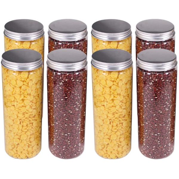 Clear 180mm 370ml PET Sealed Plastic Food Cans With Lid