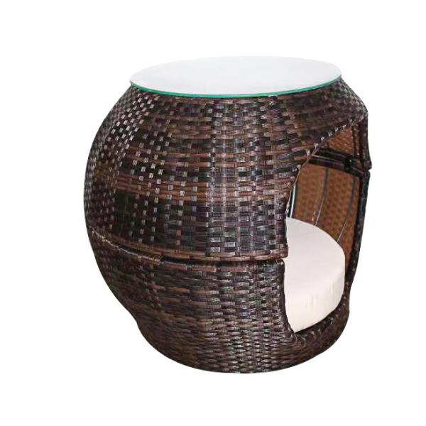 13mm  Eco-Friendly Rattan Cat Bed Woven Apple-Shape Dome Cat Cave Cushion Coffee Table Natural Pet Houses Furniture