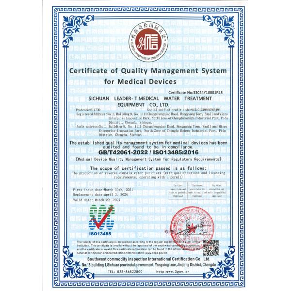 Система диализа воды 1000 LPH RO оборудование для обработки воды с обратным осмосом медицинского класса