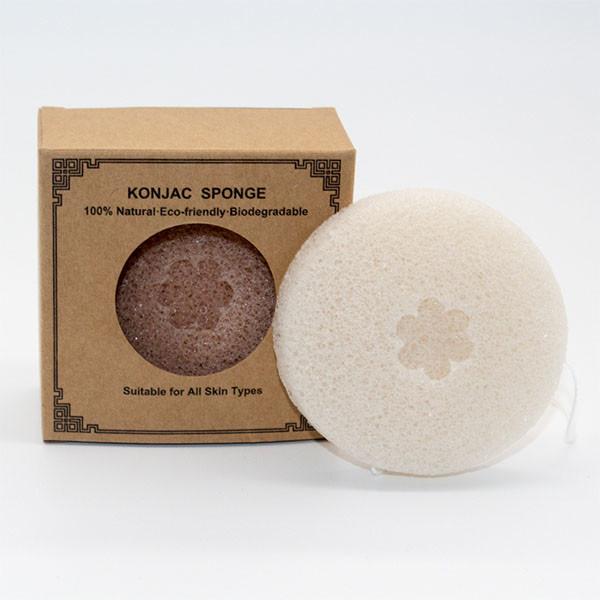 A beleza livre de BPA usou a esponja redonda Konjac do banho para a limpeza facial