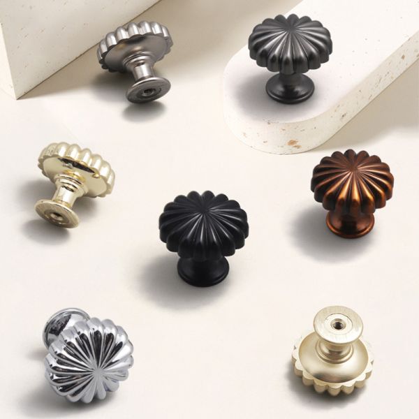 Single Hole Zinc Alloy Cabinet Knob Pumpkin Handle Small Single Grain Single Button Design for Dresser Wardrobe Use Direct