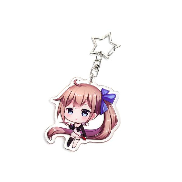 Custom Clear Printed Double Glitter Epoxy Resin Acrylic Charms Keychain for Gift