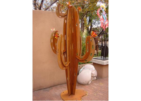 Escultura de aço de Corten do sumário moderno do cacto para o jardim exterior decorativo