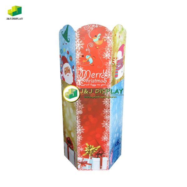 Christmas Decorations Cardboard Dump Bins POS Display Stand Foldable For Retail