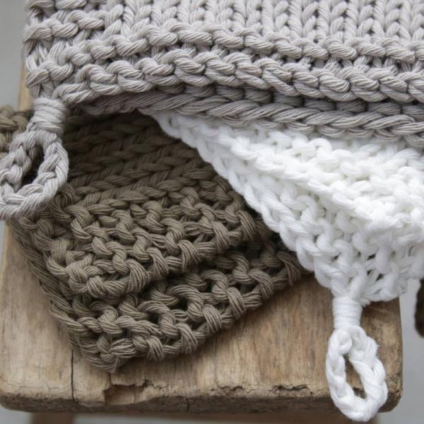 Y-F Neutral Large Washcloth Crochet Dishcloth Cotton Wash Cloths Kitchen Rags Dish Rag Durable Dishcloth