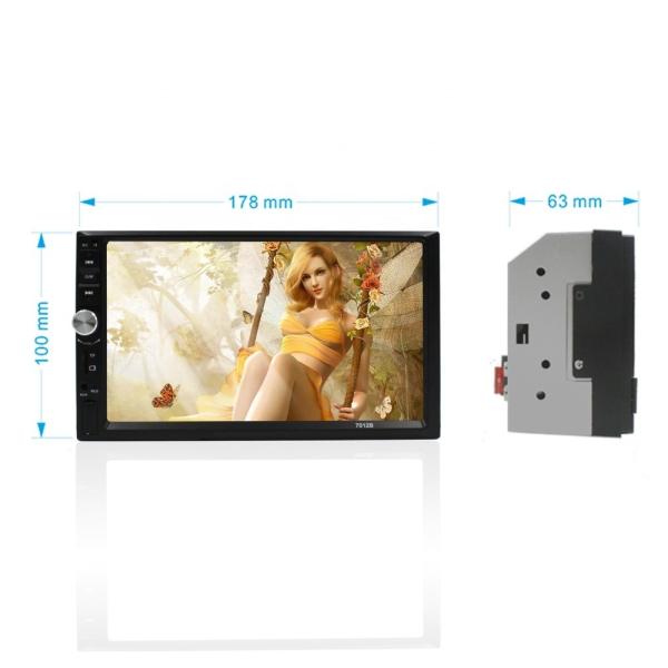 Universal 7 Inch Touch Screen 2 Din Car Stereo Monitor with MP5 SD USB Bluetooth Mirror-Link