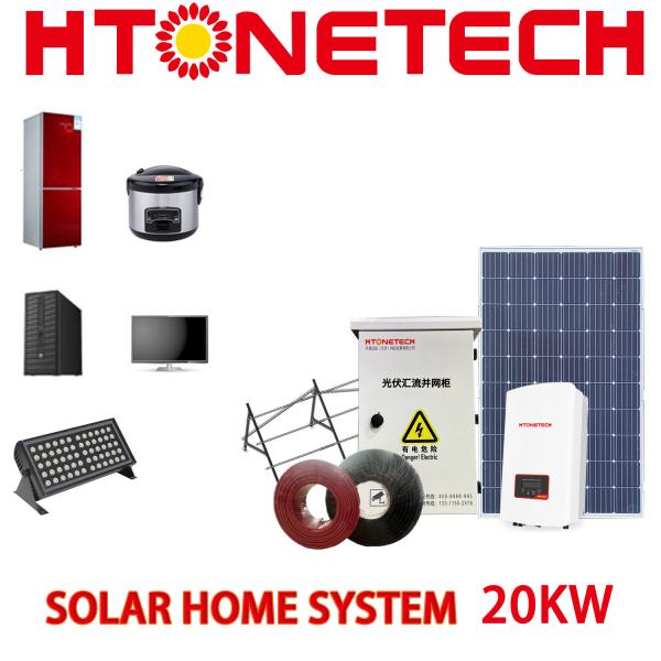 Good Price Home 20kw Complete off Grid Solar Power Complete Inverter Generator Air Conditioner Panel So