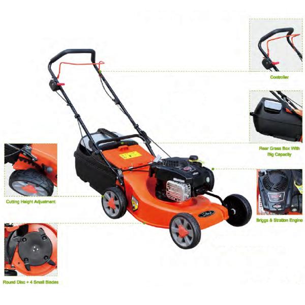 Orange Hand Push Garden Lawn Mower Steel Deck 4.0hp Gasoline Power 139cc