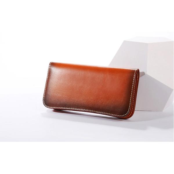 Vegetable Tanned Leather Wallet Mens Long Wallet Womens Leather Wallets