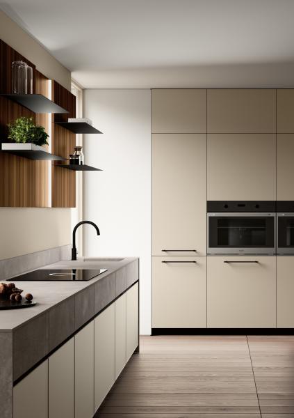 Armários de cozinha de madeira clássica personalizados Soluções de armazenamento com armário branco