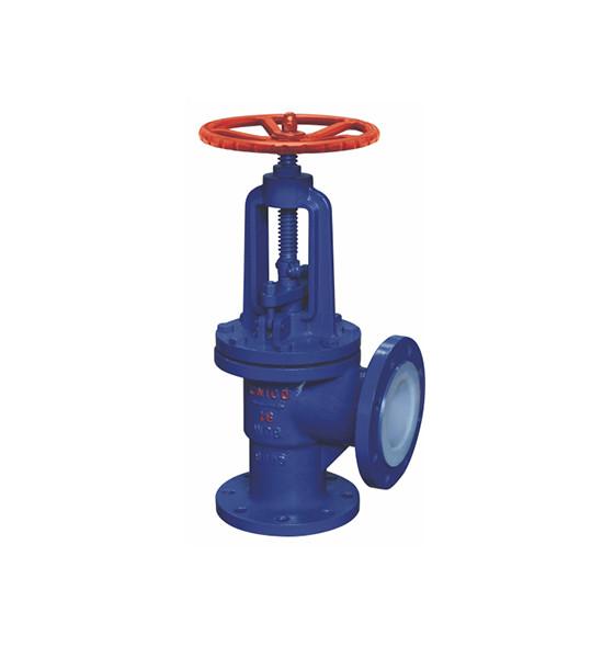 PFA Lined ANSI Angle Type Globe Valve PN10 Chemical Fluid Use With Handwheel