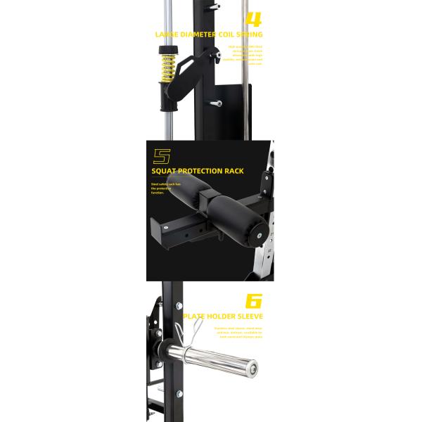 Custom Design Silver Grey Metal All in One Trainer Smith Machine for Home Workouts