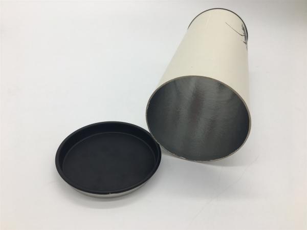 Customized Logo Food Grade Tea Box Waterproof Round Paper Can With Tin Lid 85x210mm