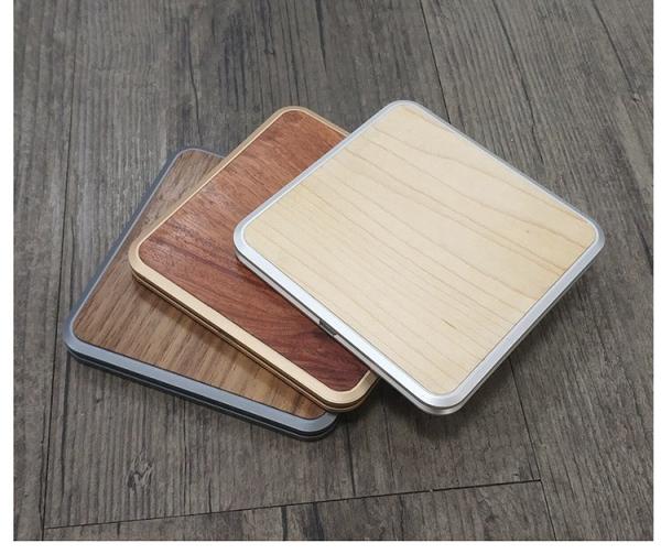 Mobile Phone Wood Qi Charger , Real Wood Aluminium Alloy Base Desk Qi Charger