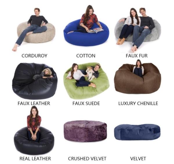 Outdoor 7Ft Giant Bean Bag Lounge Chair Soft Faux Fur Fabric EPS Fill