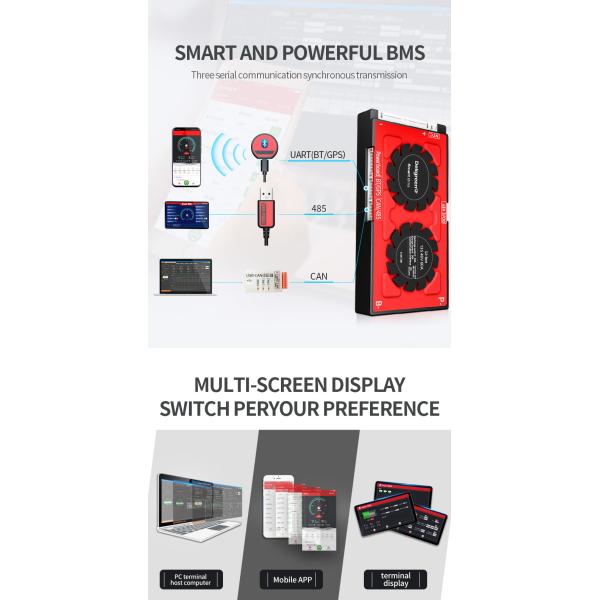 Daly Smart Bms 12S 36V 150A Система хранения солнечной энергии для дома Литий-ионная батарея Ess с Bluetooth/Rs485/Can Parallel Bms