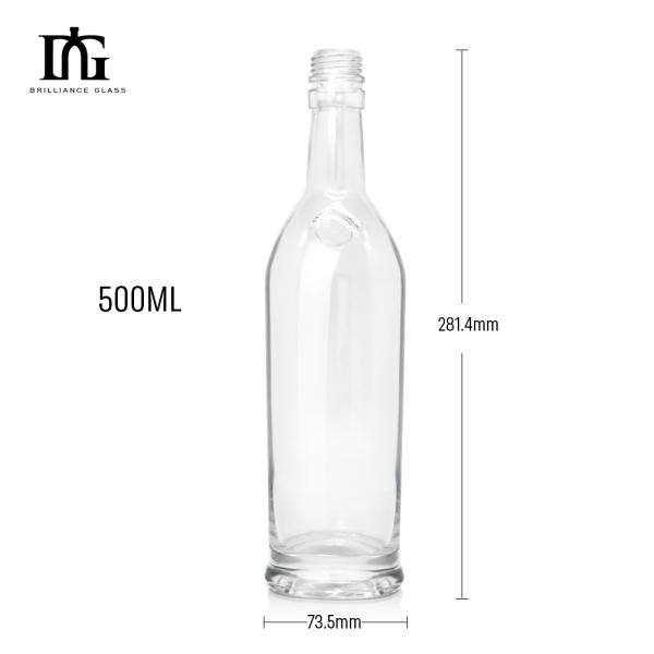 Matte Black Glass Bottles for Spirits 500ml Capacity and Acceptable Customized Logo