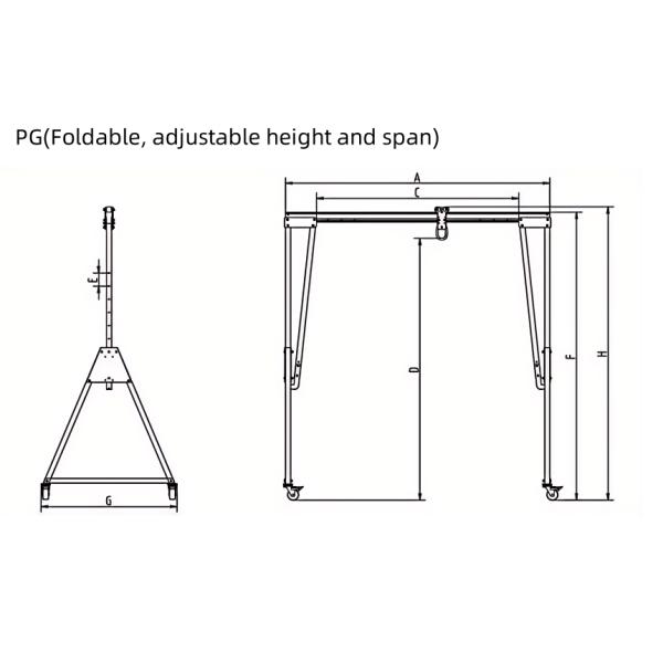 Grúa de pórtico de aluminio plegable 500 kg Grúa de pórtico portátil 1000 kg Grúa móvil de pórtico precio