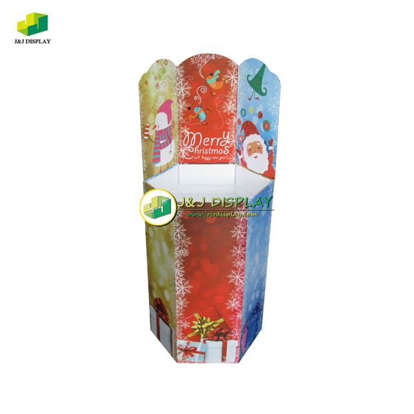 Christmas Decorations Cardboard Dump Bins POS Display Stand Foldable For Retail