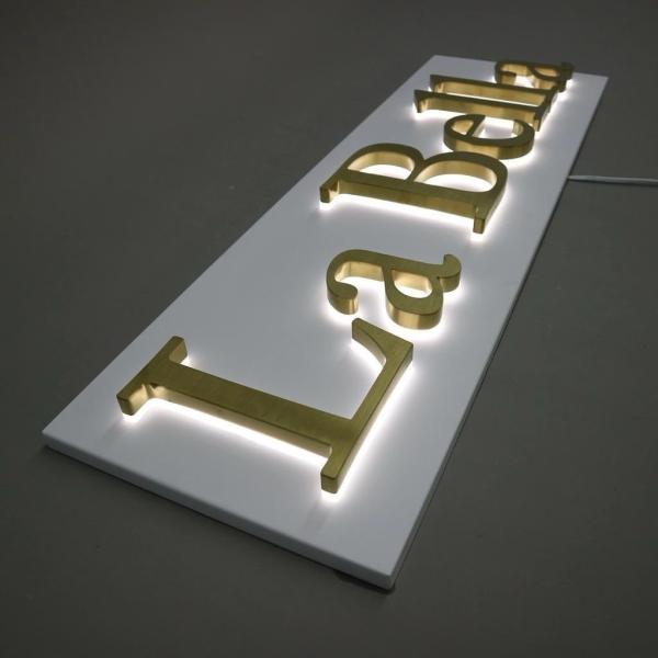 Custom 3D Stainless Steel Letters Sign Logo Gold Signage Backlit Signs Made for Hospitals