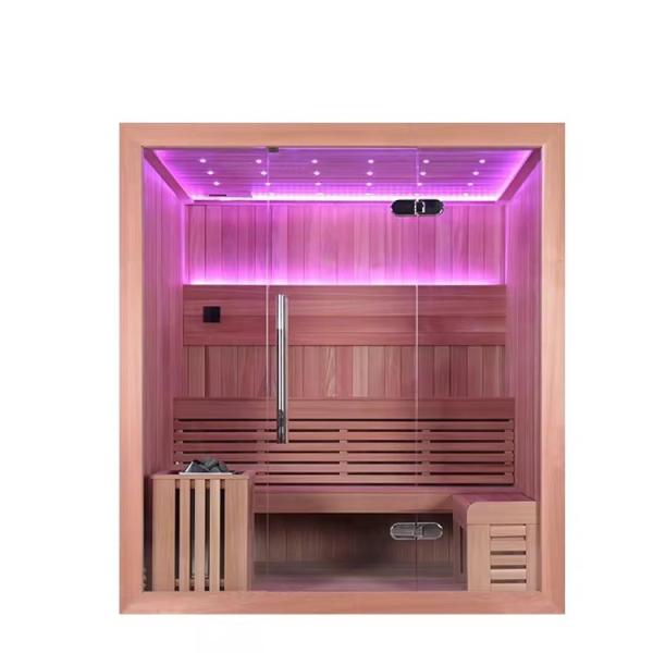 Traditional Steam Sauna Rooms Indoor Square Design 4 Person Sauna Room
