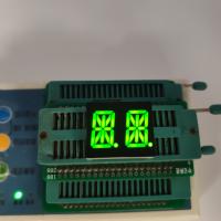 Pure Green Black Face Alphanumeric LED Display 2 Digit 13.8mm 14 Segment