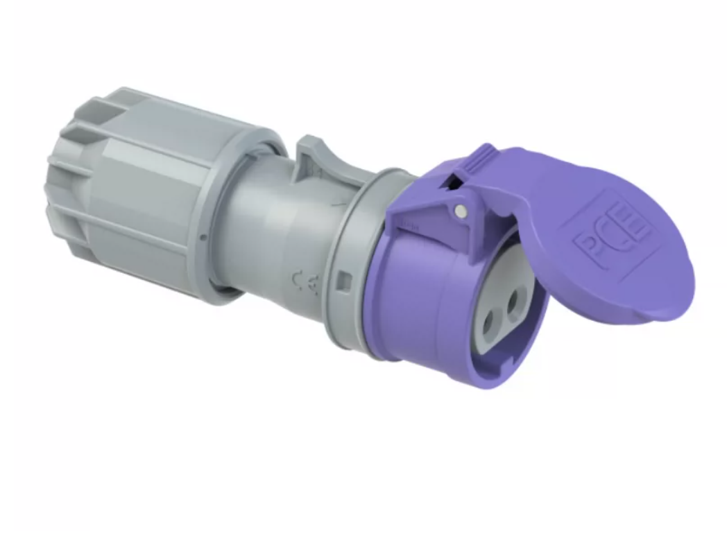 PCE Industrial Plug and Socket Low Voltage 24V 16A 2P 50/60Hz IP44/026V+262V