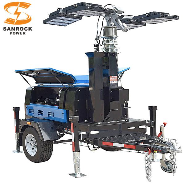 Outdoor Emergency Light Tower Diesel Generator Height 7.5m 9m Wind Resistance
